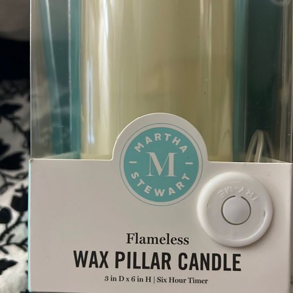 Martha Stewart Accents Martha Stewart New Flameless Wax Pillar